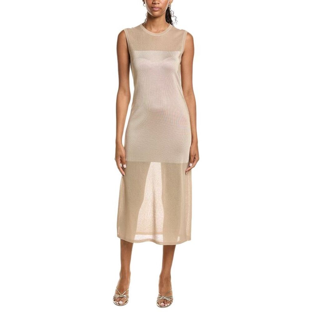 Kenneth Cole Womens Semi Sheer Dress, Brown